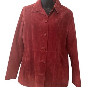 Sonoma Women's Mauve Suede Leather Jacket Size Medium